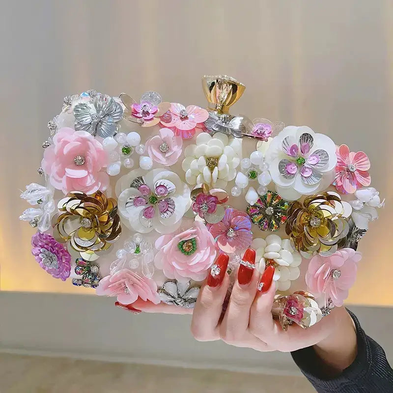 Floral 3D Clutch Bag